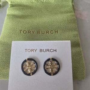 Tory Burch Black and Gold Earrings